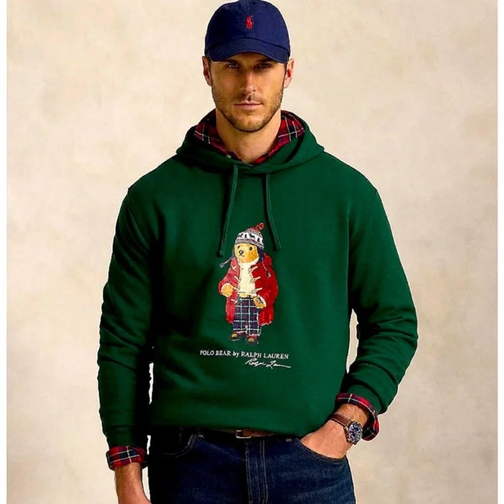 POLO RALPH LAUREN MEN’S WINTER POLO BEAR HOODIE GREEN NWT M